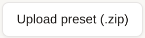 Upload preset (.zip) button on the Plathix Presets page