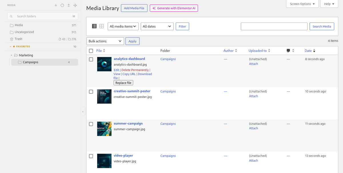 Find fast - List view adds a Folder column, so every row shows where the file lives.
